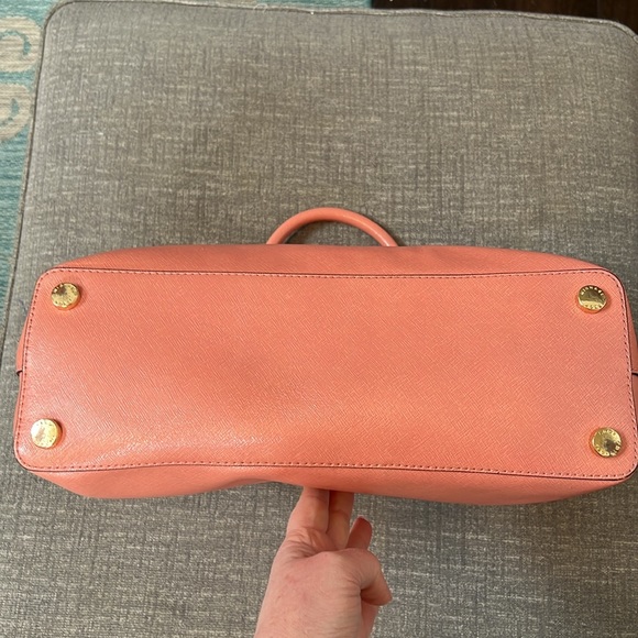 Michael Kors Savannah Satchel Saffiano (Peach) - Picture 9 of 13